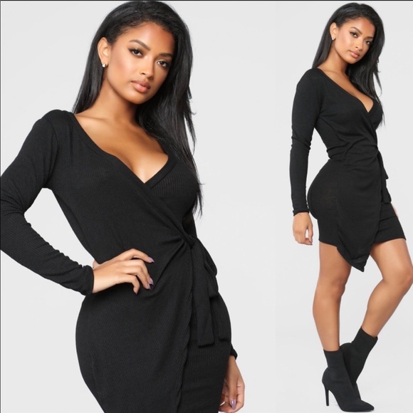 natasha wrap dress fashion nova